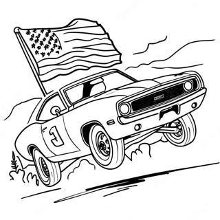 Bo Duke Driving The General Lee Coloring Page 35174-28149