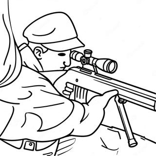 Camouflaged Sniper In Action Coloring Page 35194-28165