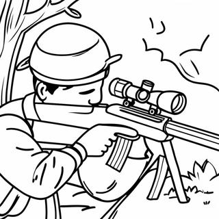 Camouflaged Sniper In Action Coloring Page 35194-28166