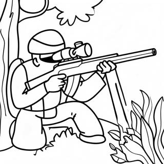 Camouflaged Sniper In Action Coloring Page 35194-28167