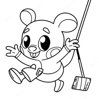 Funny Spider Ham Swinging Coloring Page 35204-28174