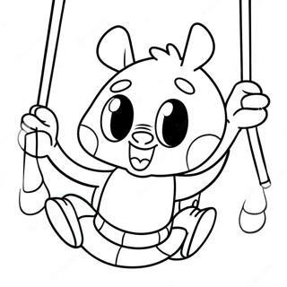 Funny Spider Ham Swinging Coloring Page 35204-28176