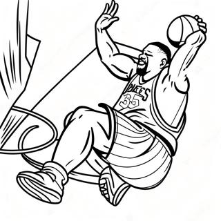 Shaquille O Neal Dunking Coloring Page 35213-28180