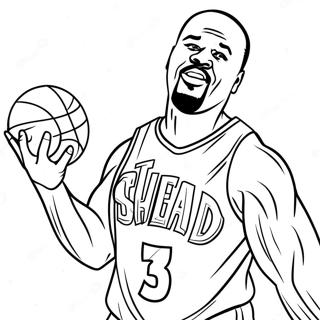 Shaq In A Basketball Jersey Coloring Page 35214-28183