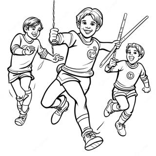 Charming Quidditch Players Coloring Page 35294-28246