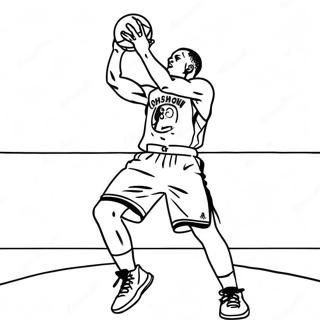 Steph Curry Shooting A Three Point Shot Coloring Page 352-277