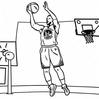 Steph Curry Shooting A Three Point Shot Coloring Page 352-280