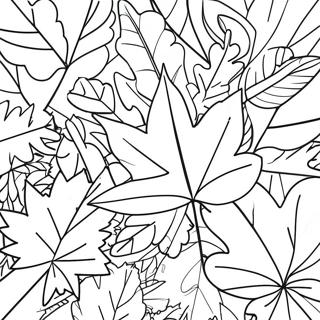 Colorful Leaves In Autumn Coloring Page 35314-28268