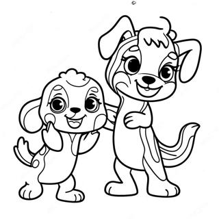 Skipper And Chelsea Playing Together Coloring Page 35344-28282