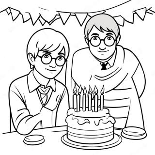 Harry Potter Birthday Celebration Coloring Page 35363-28298