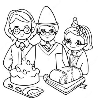 Harry Potter Birthday Celebration Coloring Page 35363-28300