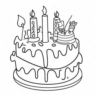 Magical Harry Potter Birthday Cake Coloring Page 35364-28301