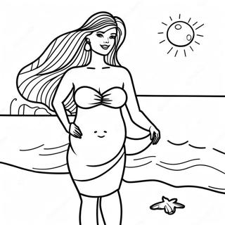 Pregnant Barbie At The Beach Coloring Page 35374-28309