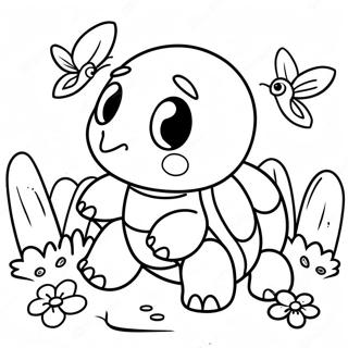 Cute Turtwig In A Garden Coloring Page 35394-28322