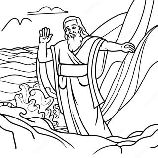 Moses Parting The Red Sea Coloring Page 35414-28346