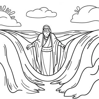 Moses Parting The Red Sea Coloring Page 35414-28348