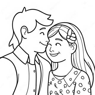 Cute True Love Couple Coloring Page 35444-28365