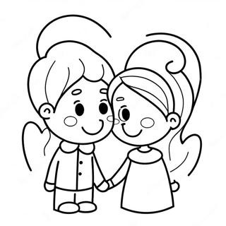 Cute True Love Couple Coloring Page 35444-28367