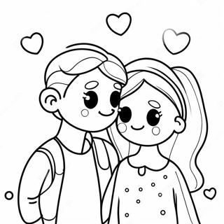 Cute True Love Couple Coloring Page 35444-28368