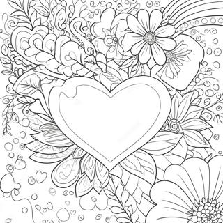 Hearts And Flowers Coloring Page 3546-2874