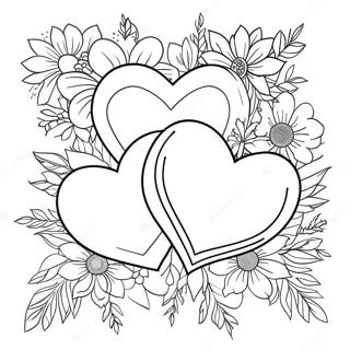 Hearts And Flowers Coloring Page 3546-2875