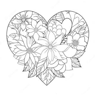 Hearts And Flowers Coloring Pages