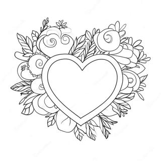 Colorful Heart Bouquet Coloring Page 3547-2870