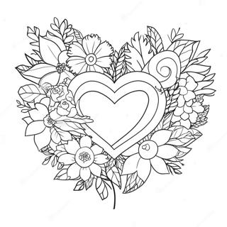 Colorful Heart Bouquet Coloring Page 3547-2871