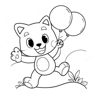 Felix The Cat Playing With Balloons Coloring Page 35504-28410