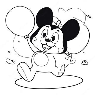 Felix The Cat Playing With Balloons Coloring Page 35504-28412