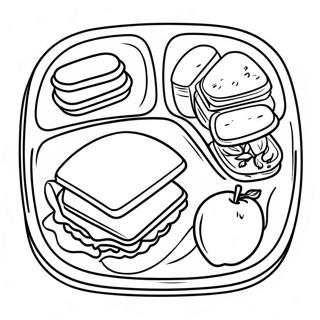 Colorful School Lunch Tray Coloring Page 35534-28437