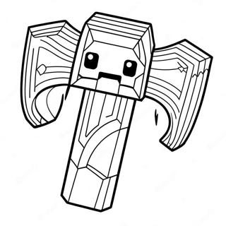 Minecraft Pickaxe Coloring Page 35563-28459