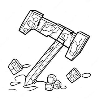 Minecraft Pickaxe Coloring Page 35563-28460