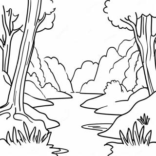 Beautiful Arkansas Nature Scene Coloring Page 35584-28477