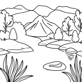 Beautiful Arkansas Nature Scene Coloring Page 35584-28478