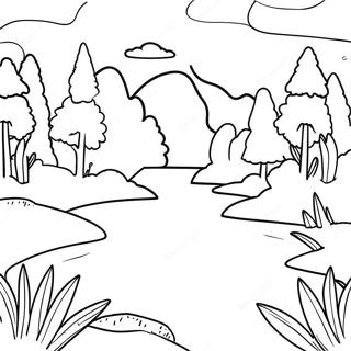 Beautiful Arkansas Nature Scene Coloring Page 35584-28479