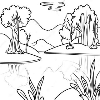 Beautiful Arkansas Nature Scene Coloring Page 35584-28480