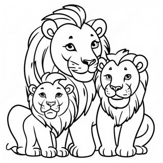 Lion Family Coloring Page 35593-28481