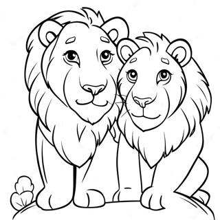 Lion Family Coloring Page 35593-28482