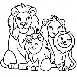 Lion Family Coloring Page 35593-28483