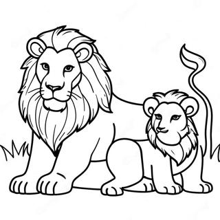 Lion Family Coloring Page 35593-28484