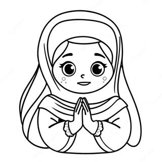 Muslim Girl Praying Coloring Page 35624-28505