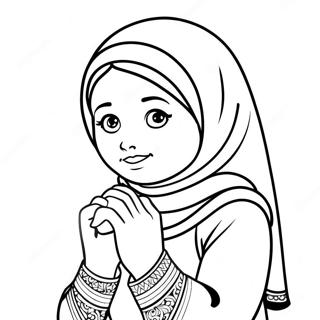 Muslim Girl Praying Coloring Page 35624-28507