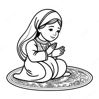 Muslim Girl Praying Coloring Page 35624-28508