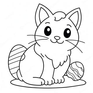 Easter Cat Coloring Pages