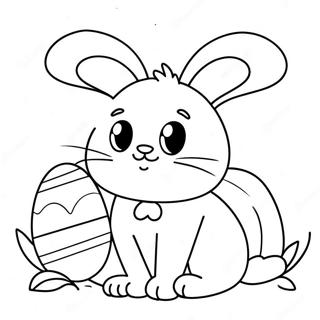 Playful Easter Cat With Bunny Ears Coloring Page 35644-28529