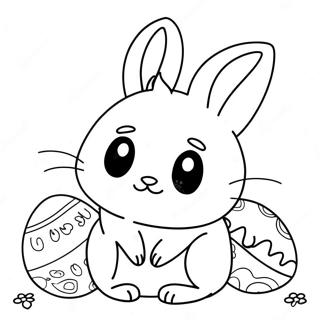 Playful Easter Cat With Bunny Ears Coloring Page 35644-28531