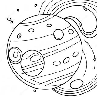 Colorful Jupiter With Moons Coloring Page 35664-28547