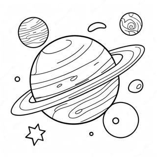 Colorful Jupiter With Moons Coloring Page 35664-28548