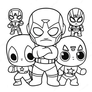 Chibi Marvel Superheroes Coloring Page 35673-28543